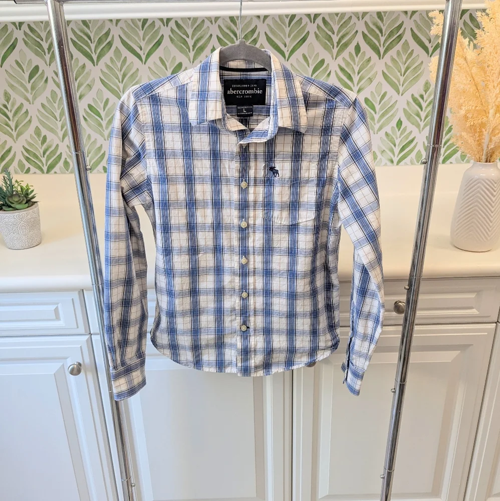 Abercrombie Plaid Boy's Shirt Long Sleeve Large